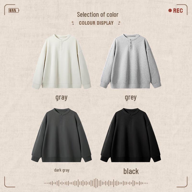 JEEP Men's Henley Collar Long Sleeve Sweatshirt