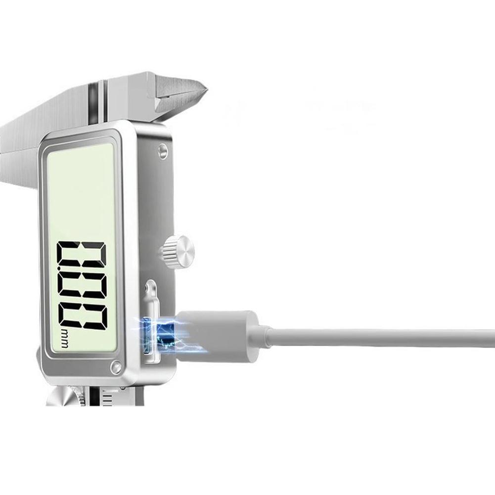 Rechargeable Electronic Digital Display Vernier Caliper (150/200/300mm), Stainless Steel, HD Full-Screen Caliper