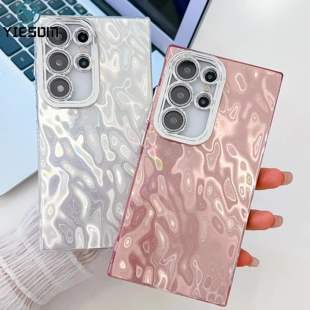 Laser Fold Tinfoil Phone Case for Samsung Galaxy S26 S25 S24 S23 Ultra S26 Plus S24FE Shockproof Glitter Camera Protection Cover