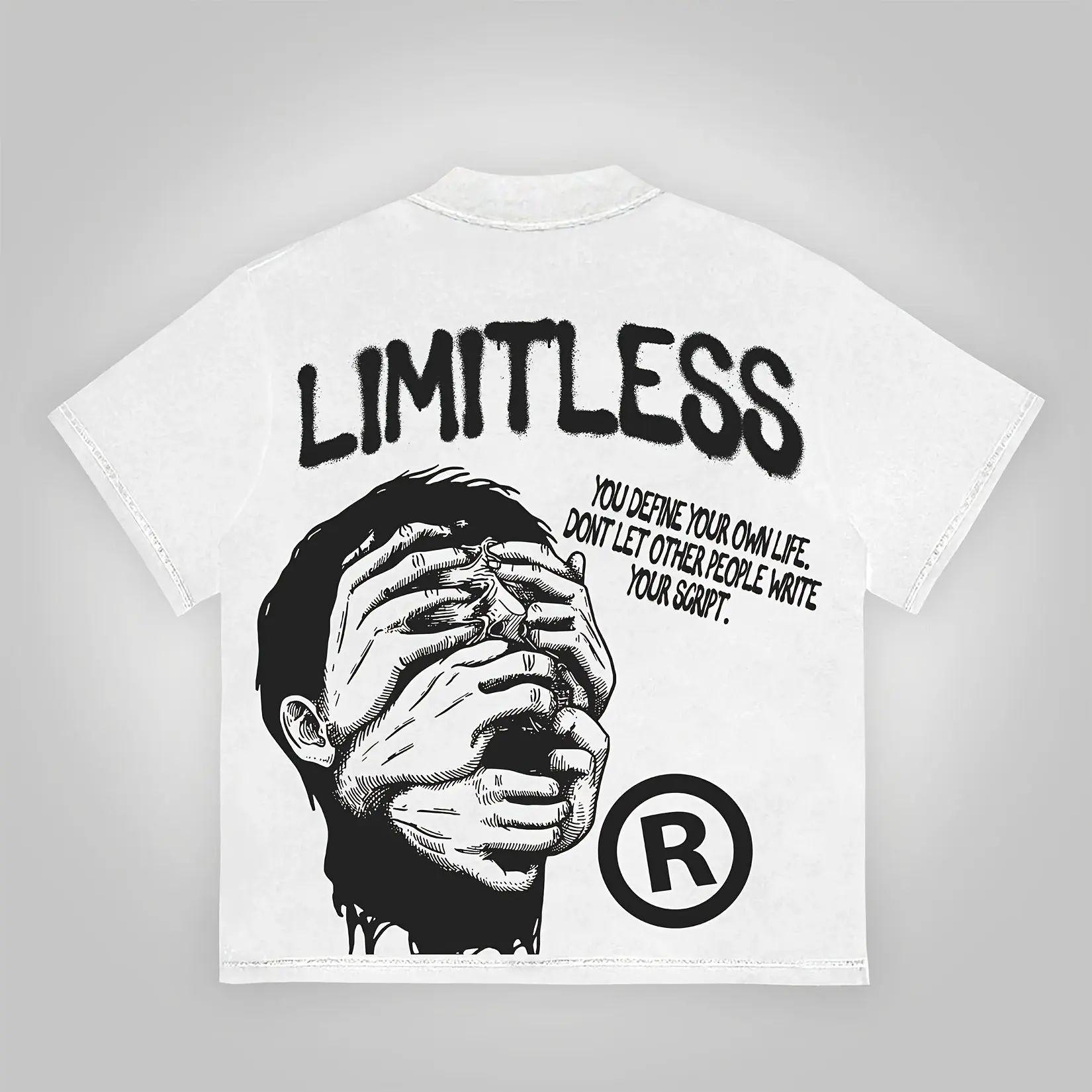 

Hiphop Style T Shirts Vintage High Street Pattern Cotton Tshirt Y2K Print Casual Loose Streetwear Fashion Sports Tops Unisex S