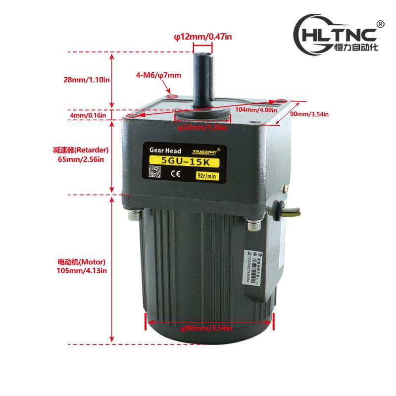 40W Micro AC Motor 1Phase 220v 50/60hz Asynchronous Motor Induction Motor Shaft 12mm For Packaging Machine With Speed Regulator