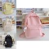 Simple Solid Color Lace Bow Design Student Backpack For Casual Travel And Lightweight Carrying