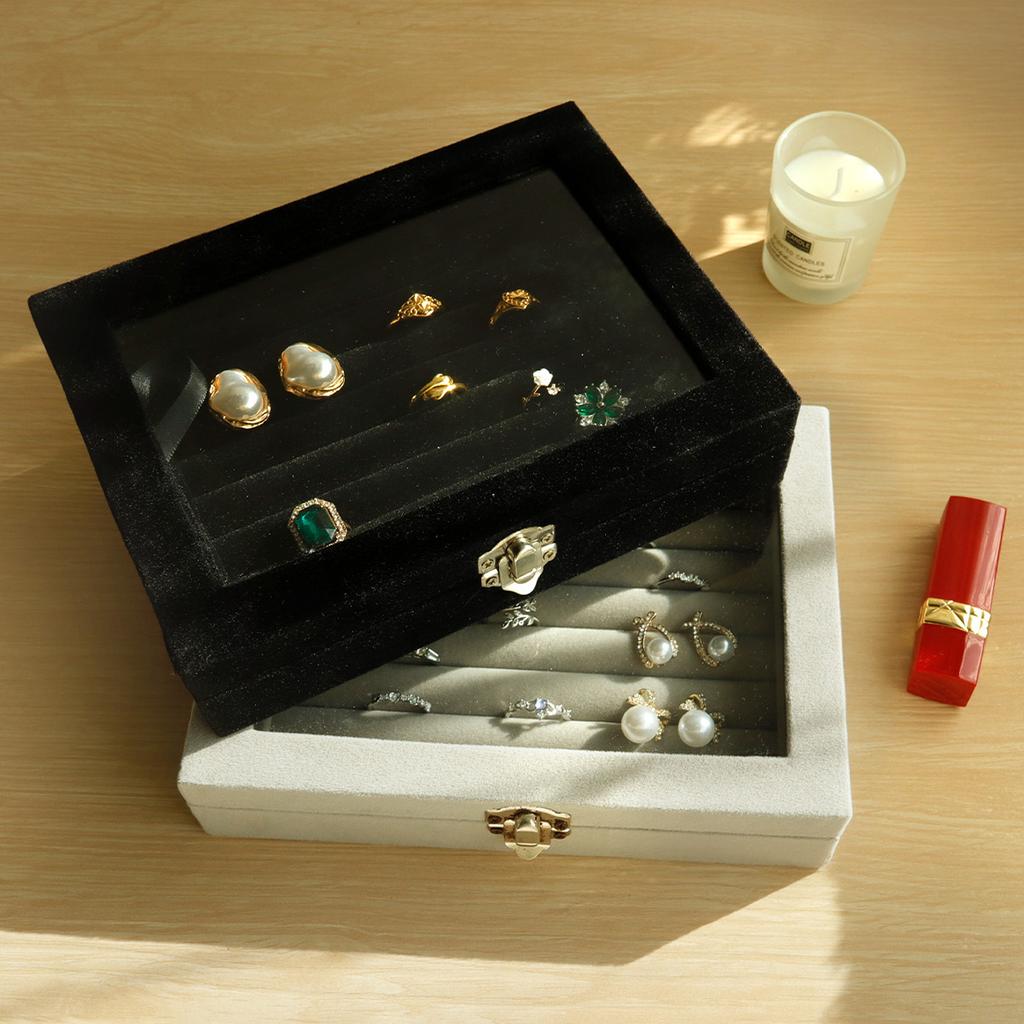 Jewelry Storage Box Earring Ring Jewelry Display Box Jewelry Classification Dustproof Transparent Flip Lid Jewelry Bo