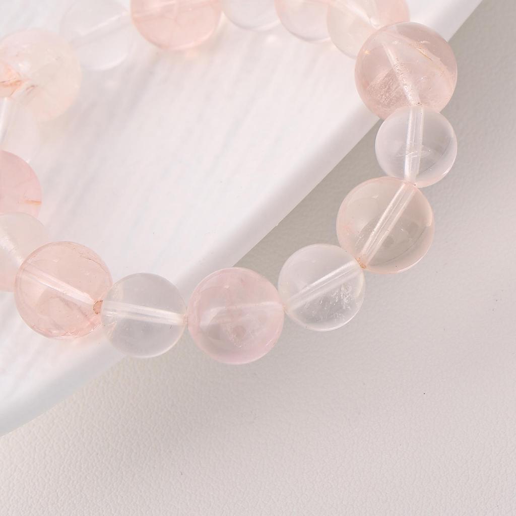 Rose Quartz & Morganite Bracelet - Ice Orange Pink, Original Design, Light Luxury, Sweet Style, Beaded Bestseller.