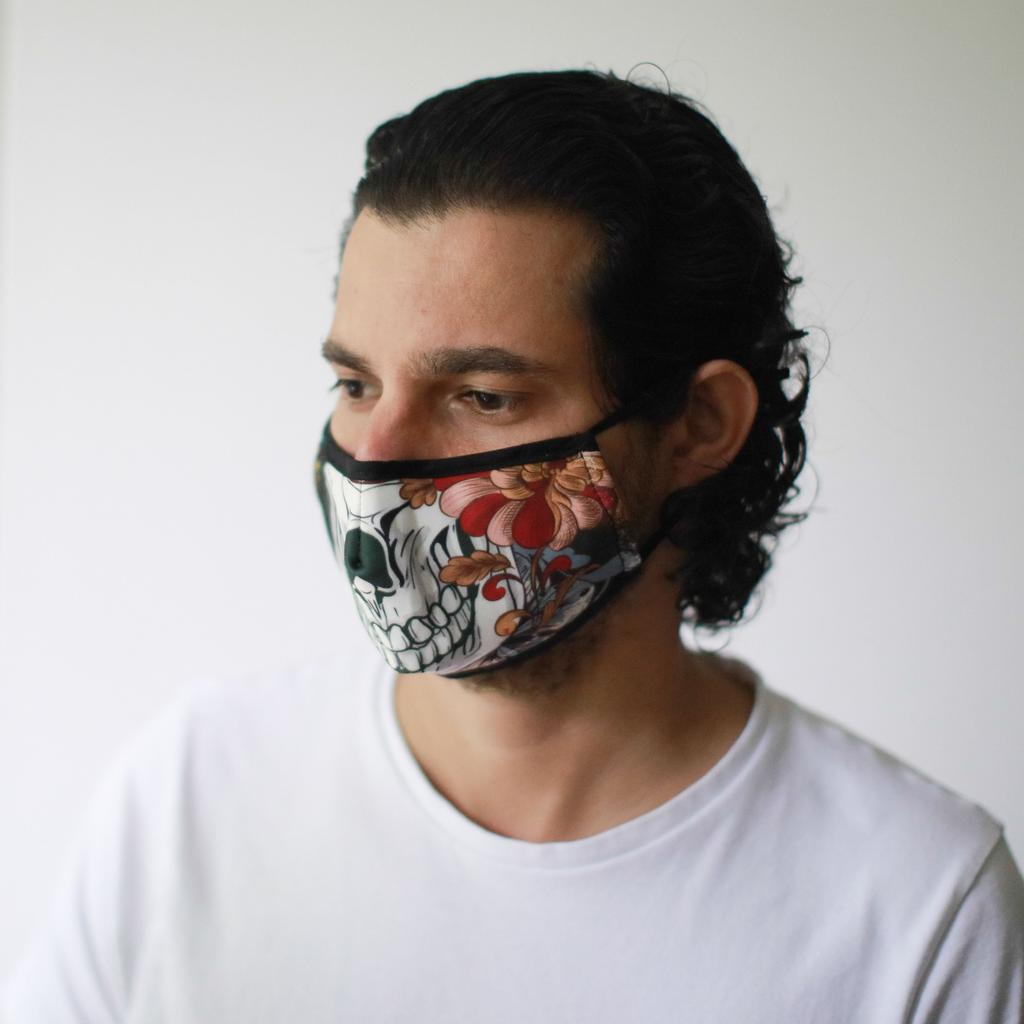 Reusable Cloth Face Mask - Colorful Calavera Adult