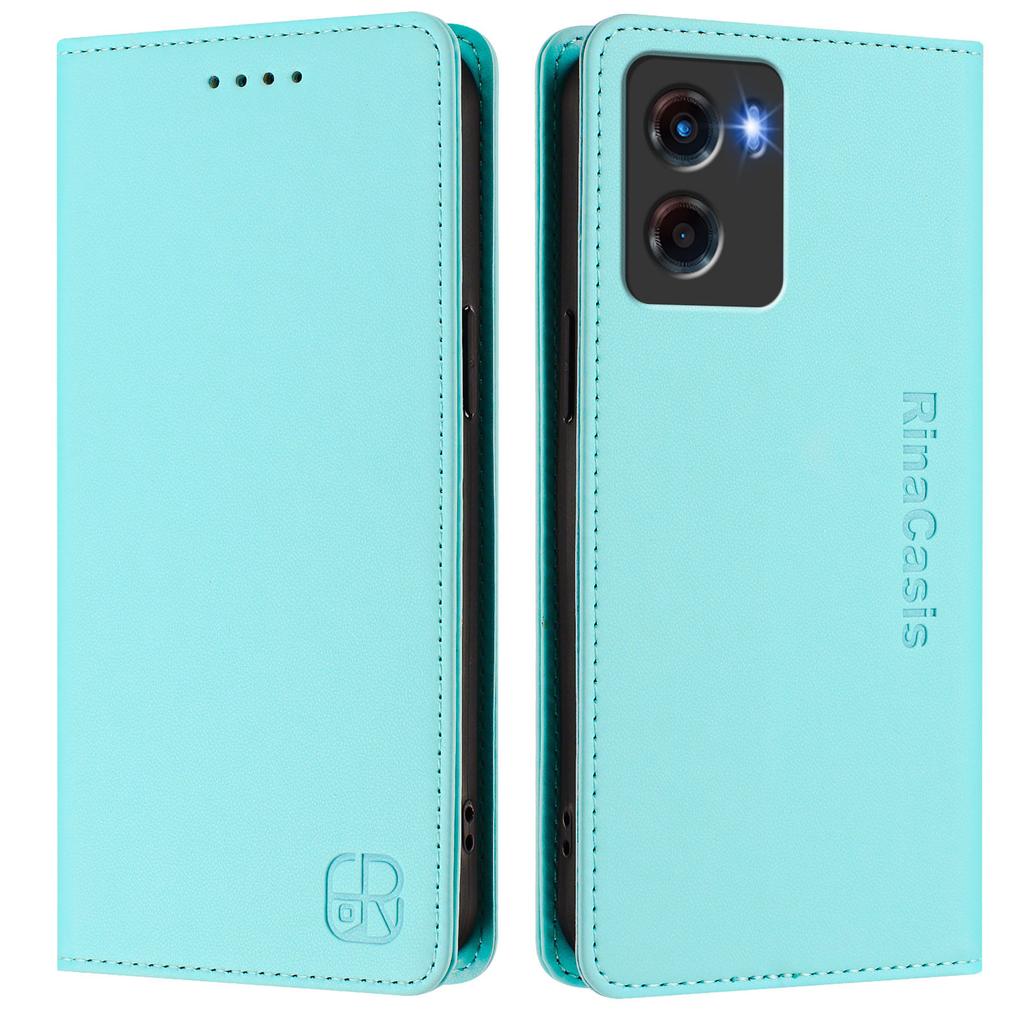 For Motorola Moto G05 4G Leather Case RINACASIS RC01 Phone Cover with RFID Blocking Wallet Stand