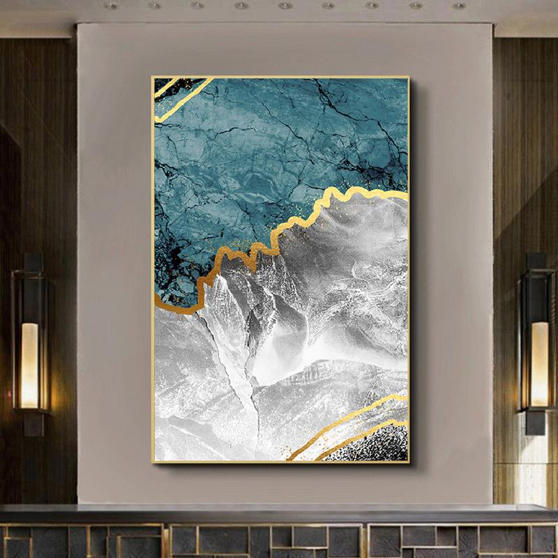 Modern Abstract Gold Marble Interior Texture Background Canvas Painting Poster Print Wall Art Picture Living Room Home Decor