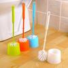 Home and daily use creative bathroom thickened plastic with base toilet brush set toilet cleaning brush toilet brush