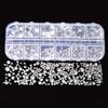 1set 2000 Pieces Flat Back Gems Rhinestones 6 Sizes (1.5-6 Mm) Round Crystal Rhinestones with Pick Up Tweezer and Rhinestones Picking Pen