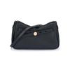 Romy Front Logo Adjustable Detachable Shoulder Strap Top Zip Leather Shoulder Bag Women Shoulder Bag Black 179955-001