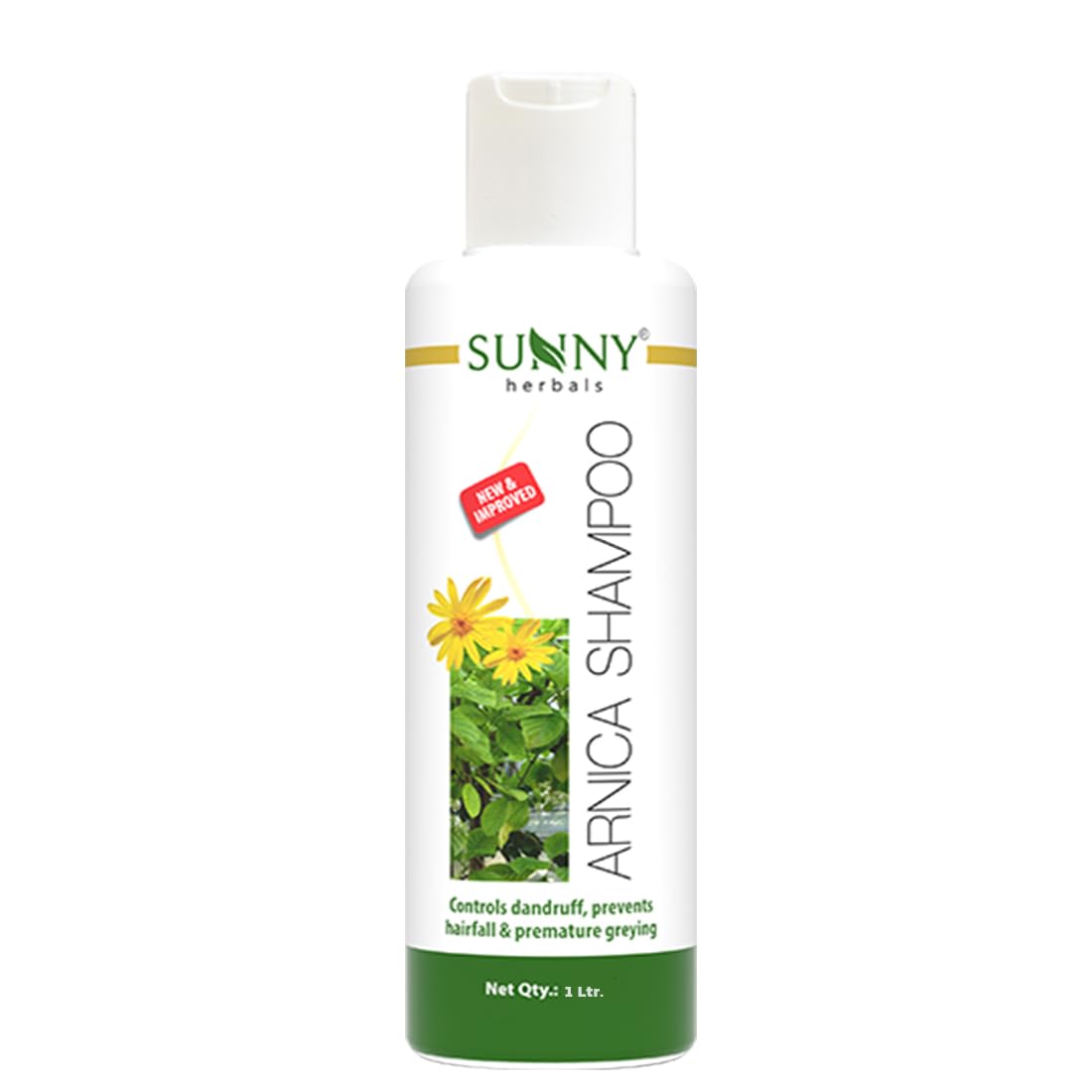 Шампунь Sunny Herbals с арникой 1 л для всех типов волос | Уменьшает выпадение волос, укрепляет корни и контролирует перхоть