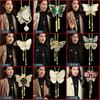 Suijue Pearl Sweater Chain Two Wear Crystal Flower Long Necklace Titanium Steel National Style Two Wear Function