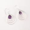 Natural Amethyst Gemstone 925 Sterling Silver Handmade Designer Earrings 1.80" EE-31-6