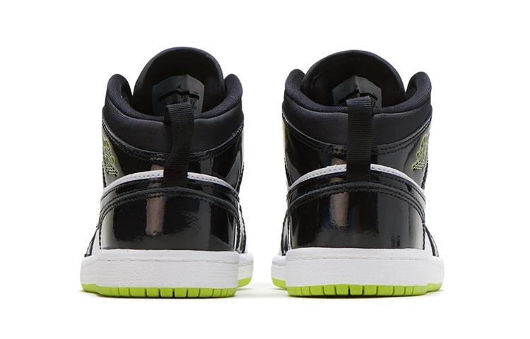 Jordan 1 Mid Black Cyber Mystic Green (PS)