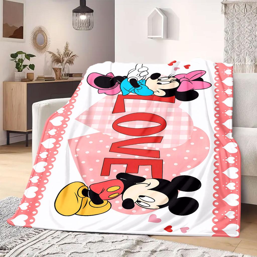 Mickey Flannel Blanket for Bedrooms Sofas Beds Chairs Picnics Travel Cartoon Print Home Decor Unique Gift Various Sizes