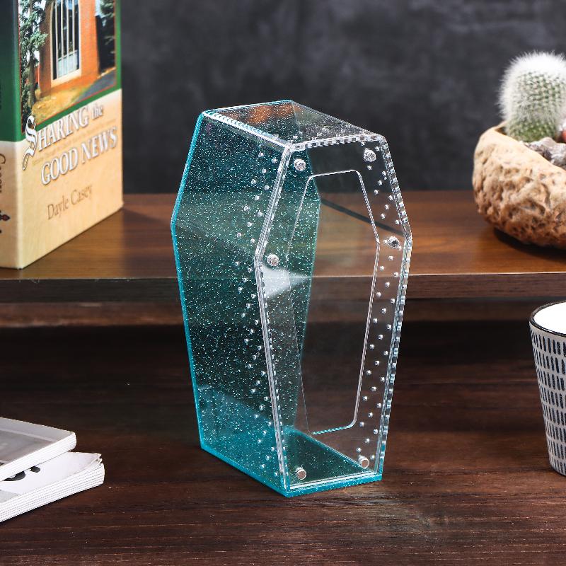 Acrylic Transparent Reptile Enclosure Insect Spider Lizard Feeding Cage Reptile Breeding Box Ventilation Arboreal Enclosure Case