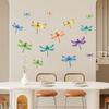 DIY Colorful Dragonfly Wall Decals Self-Adhesive Removable Stickers for Living Room Bedroom Entrance Hall Home Decor