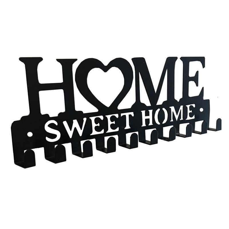 

1шт настенный держатель для ключей, изготовленный из металла, можно использовать для подвешивания всех видов ключей, а также в качестве винтажного настенного украшения чёрный