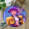 1pz KPop Demon Hunters ZOEY3 Stampa Tappeto Rotondo Sedia Tappeto Rotondo Adatto per Camera da Letto Soggiorno Tappeto Decorativo per la Casa