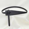 Korean Style Simple Women Faux Leather Belt Irregular Shape Adjustable Knot Long Waistband Suit Coat Corset Belt Fashion Accessories
