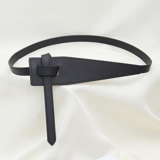 Korean Style Simple Women Faux Leather Belt Irregular Shape Adjustable Knot Long Waistband Suit Coat Corset Belt Fashion Accessories