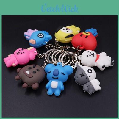 מחזיק מפתחות אקרילי חמוד של Bt21 תליון אנימה מצויר קאוואי מתנה עיצוב אופנתי חומר עמיד