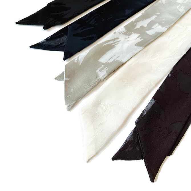 [D+Arts] Ribbon Tie Bow Tie Scarf Abstract Pattern 5cm Wide Made In Japan Men's Women's (Black)