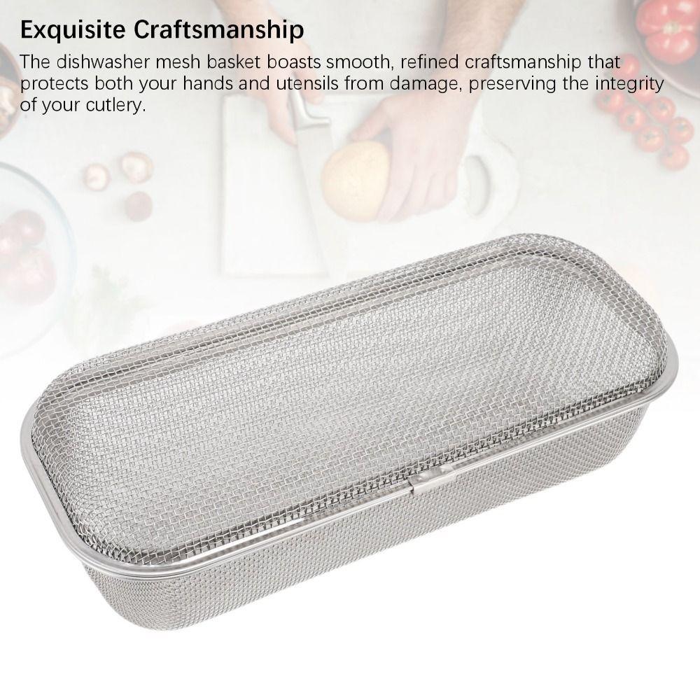 Fine Mesh Dishwasher Basket Rectangular Cutlery Holder Chopstick Basket  Family Kitchen