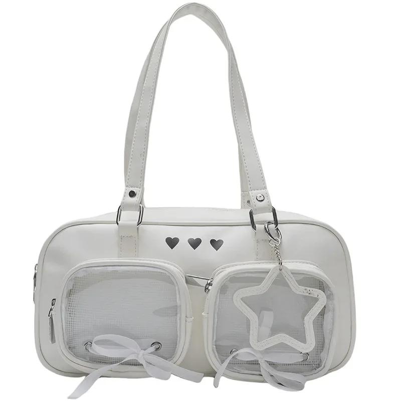 1Pc New Niche Design Women's Bow Harajuku Cute Ita Bag Jk Uniform Ulzzang Shoulder Bag for Girls Y2K Cartoon Handle Bag