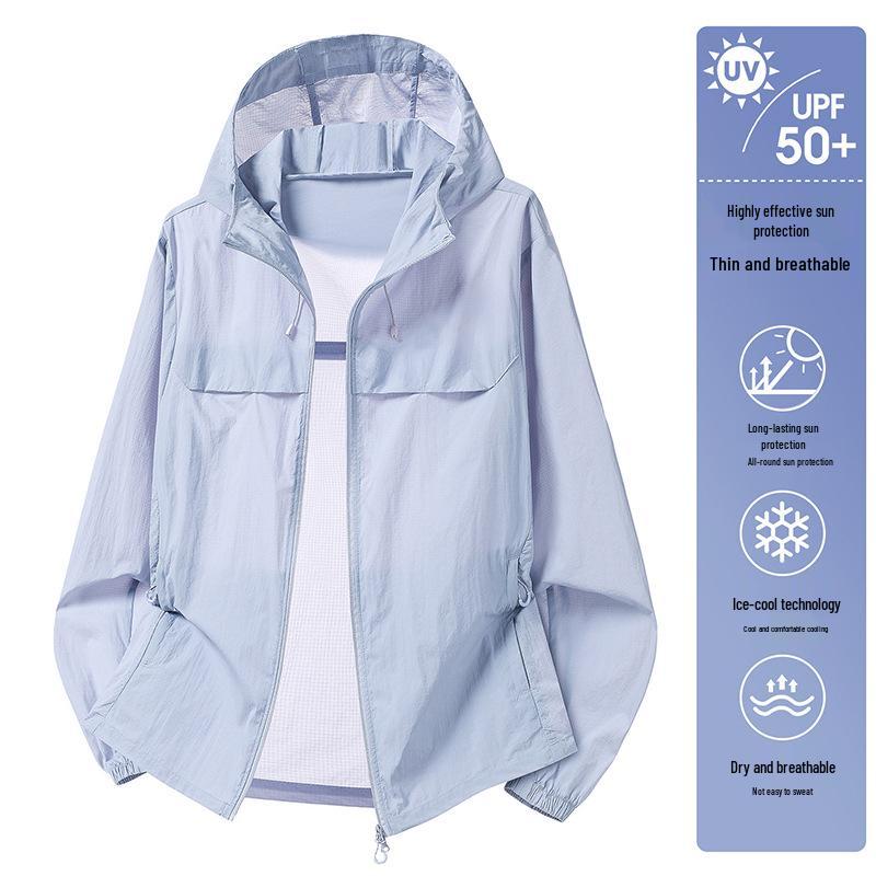 Summer UV-Resistant Couple s Sun Protection Jacket for Outdoor Team Events - Ice Silk Breathable Fabric
