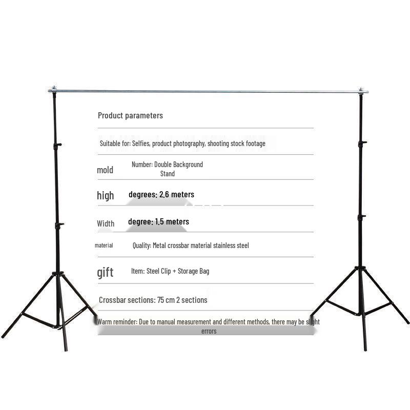 Telescopic T-Shaped Photography Background Stand for Live Streaming and ID Photos.
