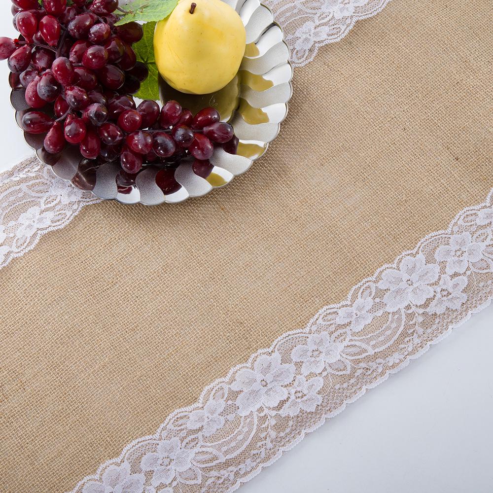 Lace Table Runner Elegant Jute Burlap Table Runner Home Decor Table Runner 1 Wedding Party Tablecloth For Rustic-chic Event Home