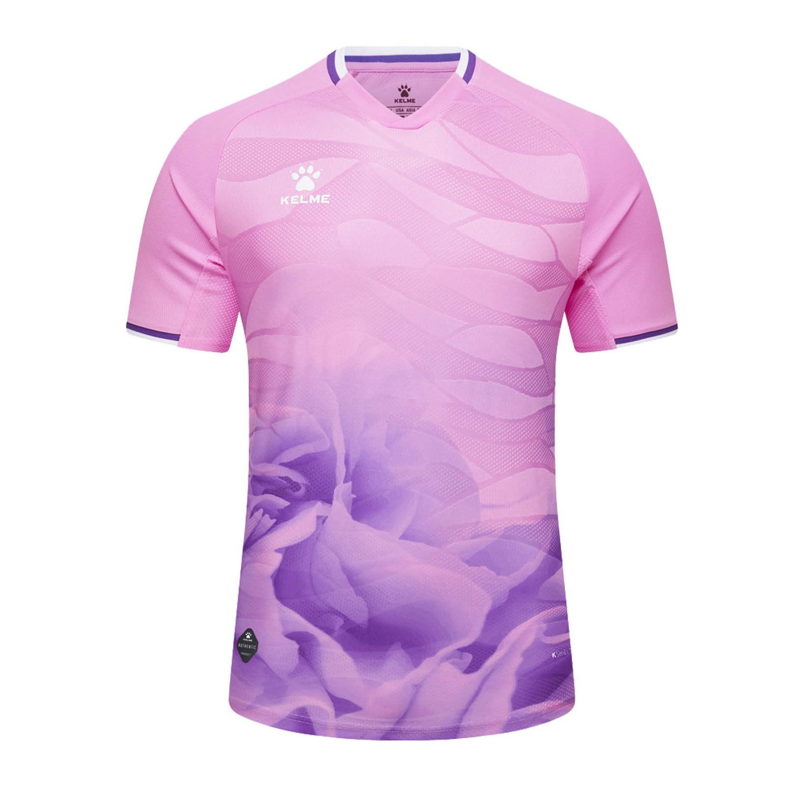 

Kelme Men s Short Sleeve Training T-Shirt, Moisture-Wicking, Quick-Drying, Breathable, Summer (Purple, XL)