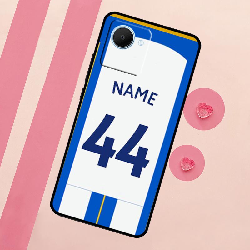 Custom Football Number Name Case For Realme C33 C55 C30 C31 C35 C53 C11 C15 C25s C21Y GT Neo 5 3T 2T 9 10 11 Pro Plus