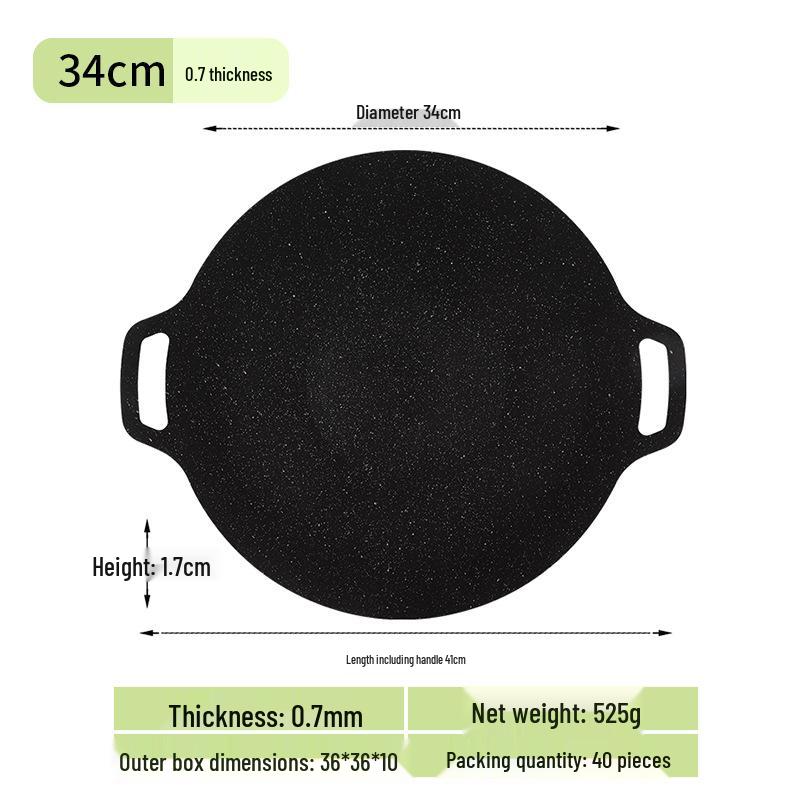 Portable Non-stick Korean BBQ Griddle - Outdoor Camping Stove Top Round Teppanyaki Grill Pan