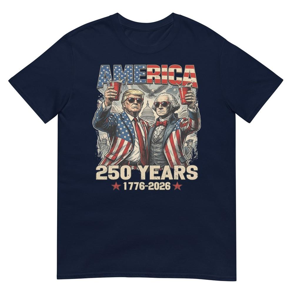 250 Years America Anniversary 250th Trump Washington Vintage TShirt S