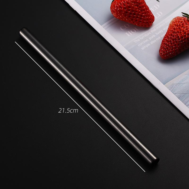 304 Stainless Steel Straw Set Color Metal Straw Restaurant Milk Tea Beverage Coffee Tube Straight Pipe Elbow Set