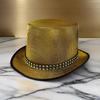 Eye Catching Rhinestones Tall Hat Cosplay Hat Stage Show Hat Halloween Costume Ceremony Hat Evening Party Magicians Hat