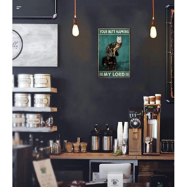 Dachshund Metal Tin Sign Dachshund And Toilet Paper Funny Poster Cafe Living Room Kitchen Bathroom Home Art Wall Decor Plaque Gift 8x12 Inch