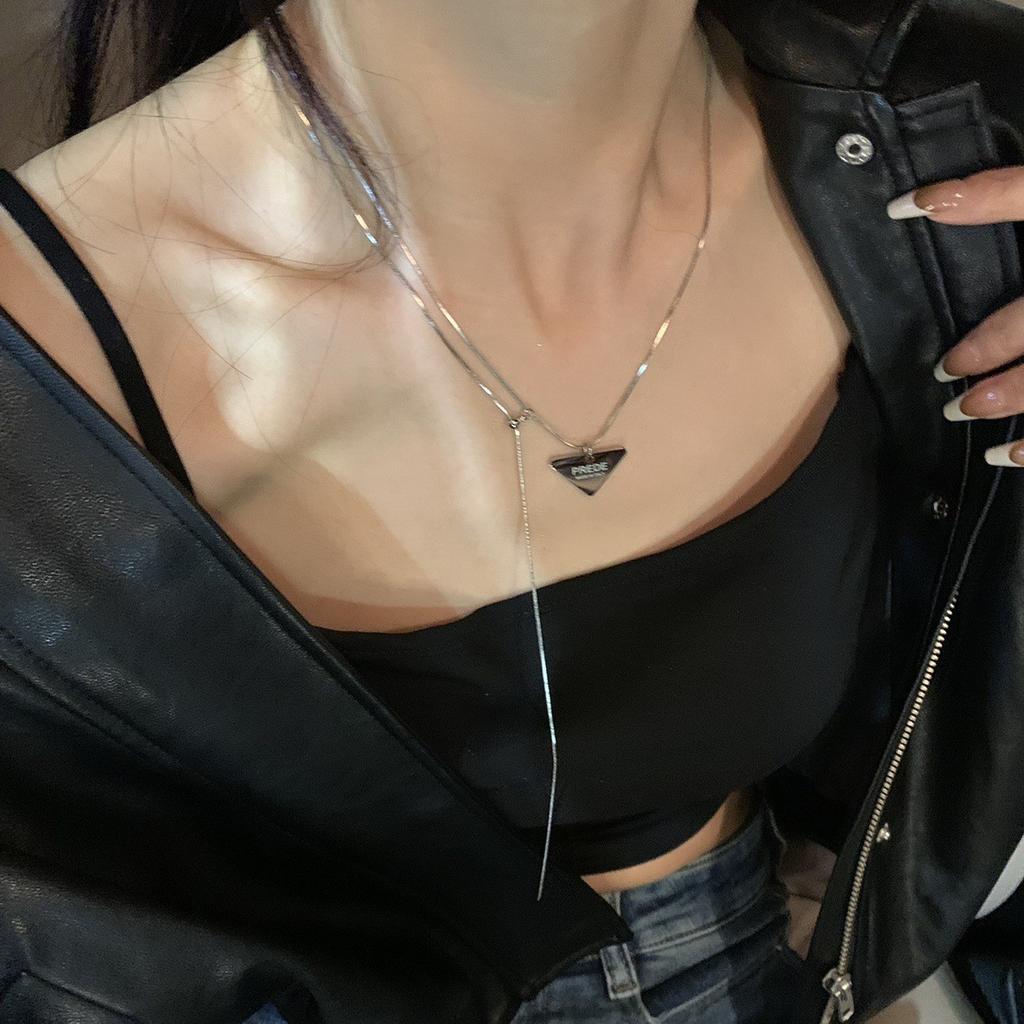 Simple Design Sweater Necklace Women's High-end Long Necklace Niche Temperament Double-layer Sweater Chain Jewelry