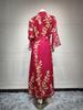 AB170 Bestickter Netz-Bademantel: Elegantes muslimisches Abendkleid für Damen für Herbst/Winter