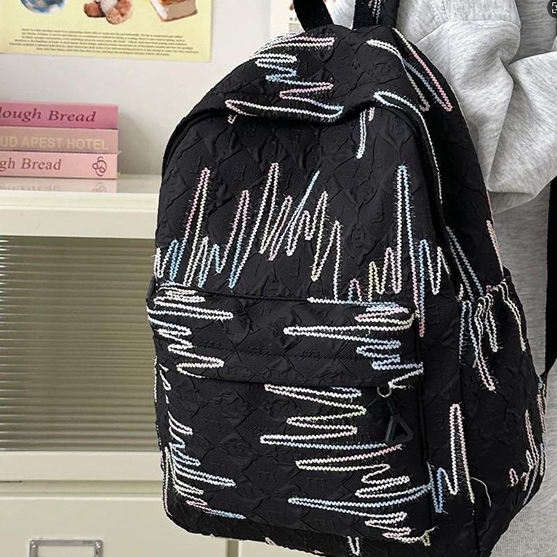 

Женский рюкзак большой вместимости Универсальный стиль для улицы Студенческий школьный рюкзак Сумка для ноутбука Black no charms