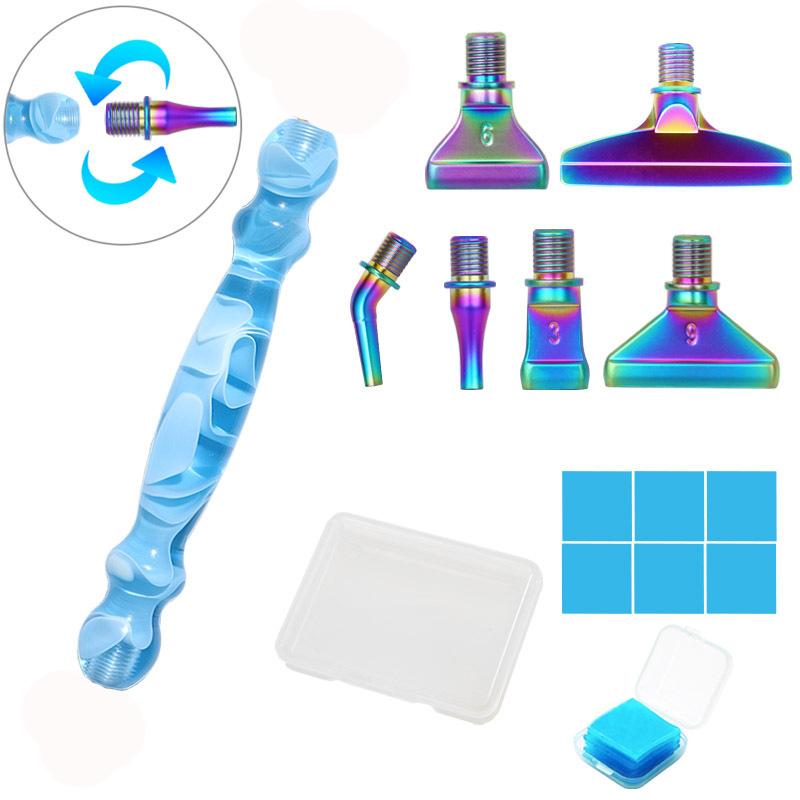 

Color Multifunctional Metal Screw Thread Tips, Threaded Diamond Painting Dot Drill Tool Kit,Bits Accessories Embroidery Pen