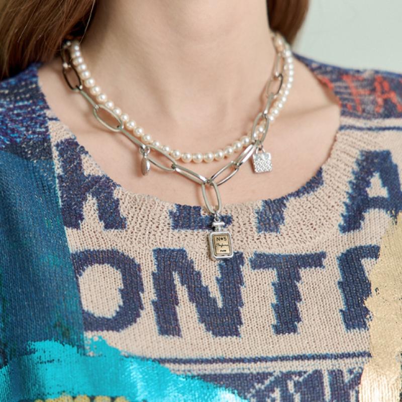 Maxza Pop Art Lettering Printing Loose Fit Round Neck Short Sleeve Knit Zd07qk002on