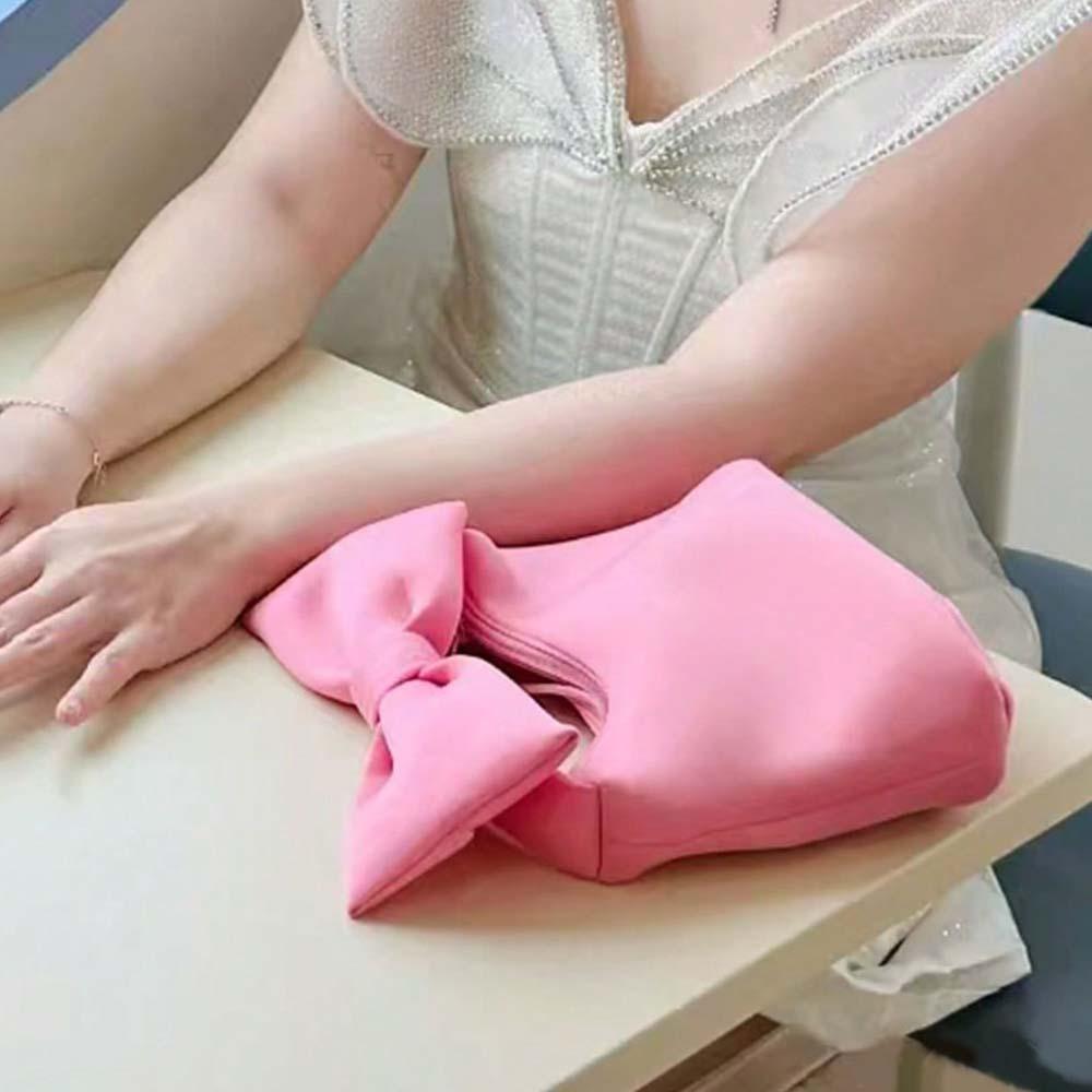 

Creative Solid Color Wristlet Bag Korean Style Sweet Shoulder Bag Women Bow Handbag Outdoor чорний
