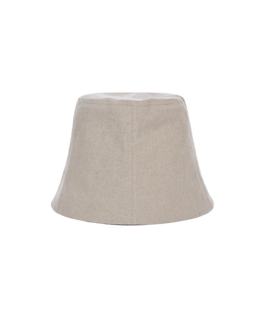 Bajal Heart Chain Studded Linen Bucket Hat Natural