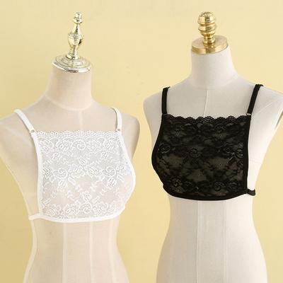 1 pièce Bretelle, Top Bustier en Dentelle, Enveloppement de Poitrine, Cache-Poitrine, Anti-lumière, Décolleté Bas sur la Poitrine, Décolleté Plongeant, Vêtements, Sous-vêtements, Faux Col.