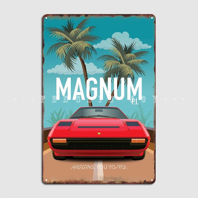 

Magnums Pi Tv Series Poster Metal Sign Club Bar Mural Painting Cinema Living Room Create Tin Sign Poster 20x30cm