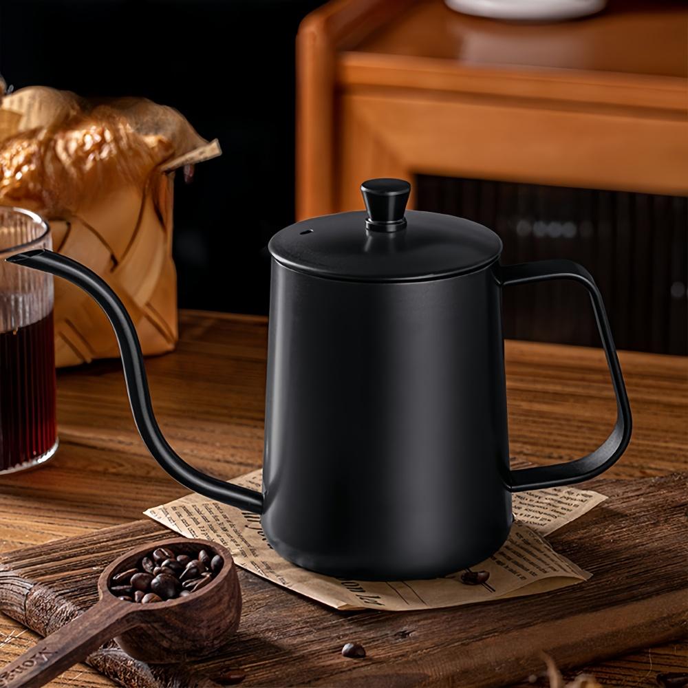 Thickened Stainless Hand Drip Coffee Hot Water Pot with Lid Gooseneck Kettle Hanging Ear Coffee Home Kitchen Cafe Accessories