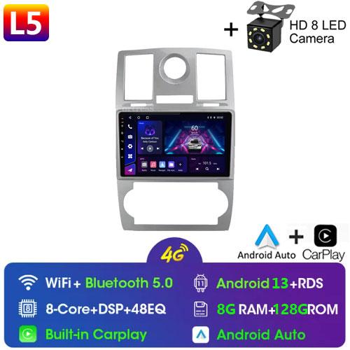 Car Radio Android 13 Carplay For CHRYSLER 300C 2004 - 2011 GPS Navigation Android Auto Stereo BT Wifi Video Bluetooth
